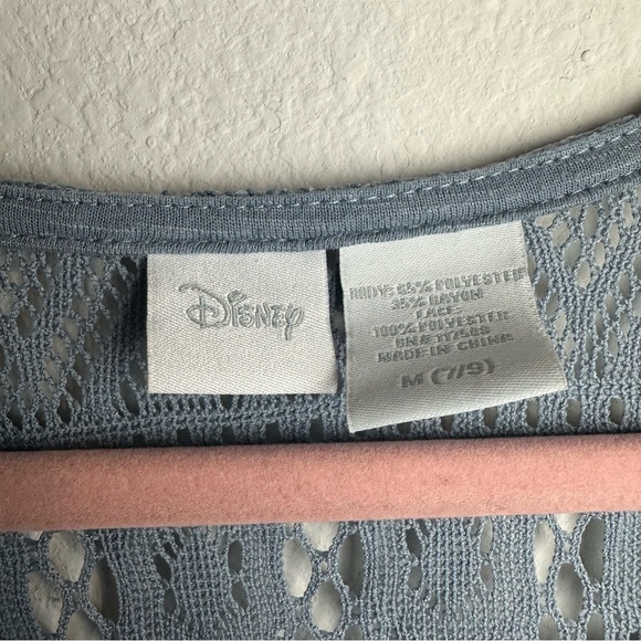 Disney The Little Mermaid Lace Glitter Tank Top Medium Sleeveless 7/9 Blue Ariel - Picture 3 of 9